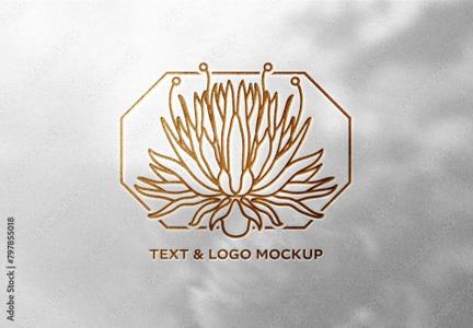White Golden Embossed Logo And Text Mockup 797855018