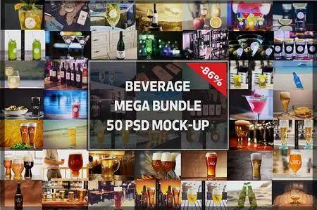 CreativeMarket - MEGA BUNDLE! - 50 Beverage Mock-up