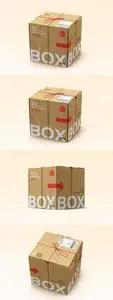 Square Cardboard Box Mockup JZA9YDA
