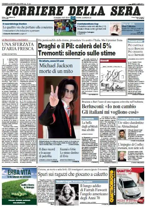 Il Corriere della Sera (26-06-09)