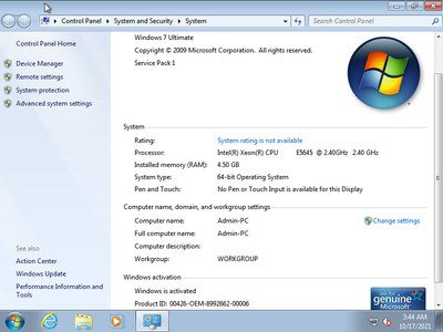 Windows 7 Ultimate SP1 (x86/x64) Multilingual Preactivated October 2021
