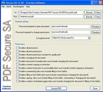 Traction Software PDF Secure SA 1.05