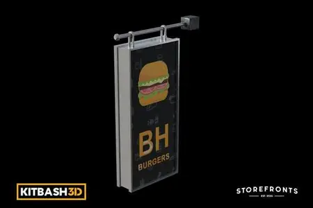 Kitbash: Storefronts - Restaurant Sign XG8MCWQ