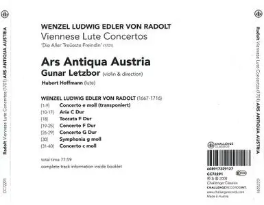 Hubert Hoffmann, Gunar Letzbor, Ars Antiqua Austria - Wenzel Ludwig Edler von Radolt: Viennese Lute Concertos (2008)