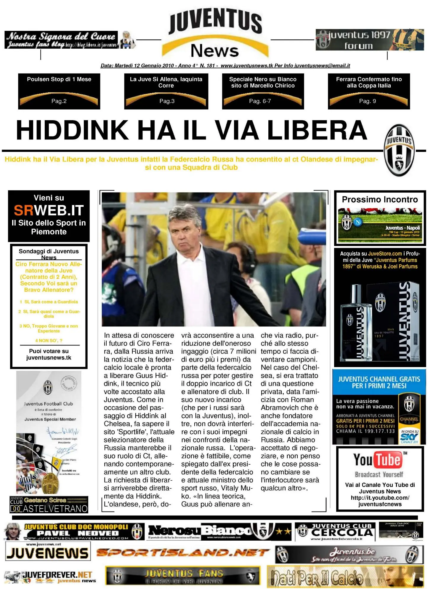 Juventus News 12.01.2010