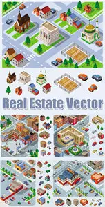 Real Estate Isometric Vector