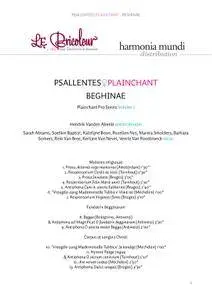 Psallentes - Beghinae - Plainchant Pro Series Vol. 1 (2011) {Le Bricoleur Official Digital Download}