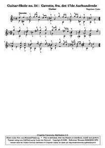 CosteN - Guitar-Skole no. 24 :  Gavotte, fra. det 17de Aarhundrede