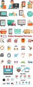 Vectors - Online Shopping Flat Icons