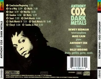 Anthony Cox - Dark Metals (1991) {Antilles--Island 314-510 853-2}