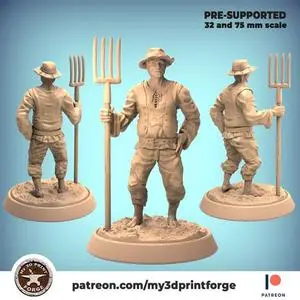 My3DPrintForge - Farmer with pitchfork