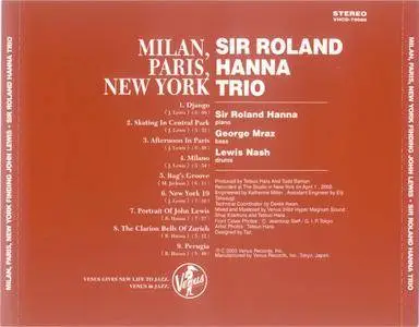Sir Roland Hanna Trio - Milano, Paris, New York (2003) {Venus}