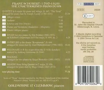 Anthony Goldstone, Caroline Clemmow - Schubert: The unauthorised Piano Duos, Vol. 1 (2004)