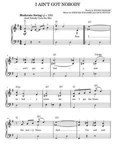 I Ain't Got Nobody (And Nobody Cares For Me) - Bessie Smith, Fats Waller, Louis Armstrong (Easy Piano)