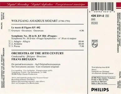 Mozart - Brüggen - Symphony 38, Overture Figaro (1990)