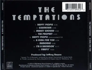 The Temptations - A Song For You (1975) [1998, Remastered Reissue]