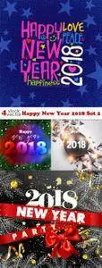Vectors - Happy New Year 2018 Set 2