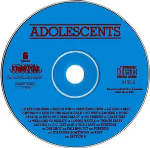 Adolescents - Adolescents (1981) + Welcome To Reality EP (1981) + Rikk Agnew - All By Myself (1982) 3 on 1 CD, 1997