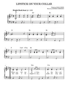 Lipstick on your collar - Connie Francis (Easy Piano)