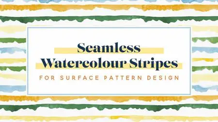 Surface Pattern Design: Seamless Watercolour Stripes