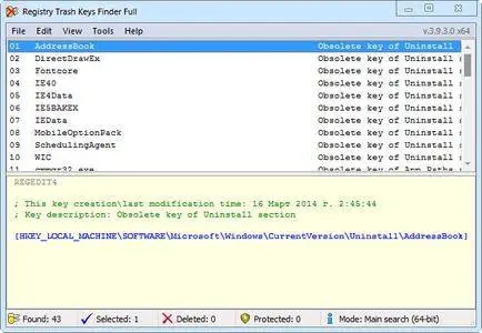 Registry Trash Keys Finder 3.9.4.0 Full