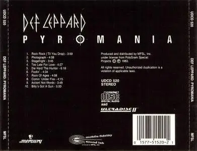 Def Leppard - Pyromania (1983) {1989, MFSL UDCD II, 24kt Gold Plated}
