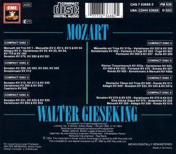 Walter Gieseking - Wolfgang Amadeus Mozart: Complete Solo Piano Works (1990) 8 CD Box Set [Re-Up]