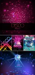Disco Music Party Flyers Vector
