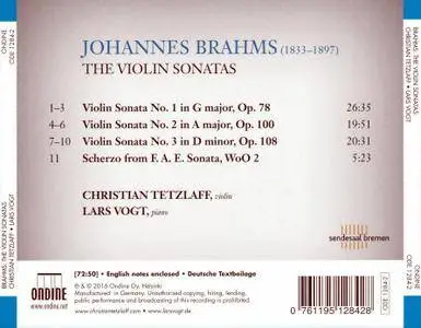 Christian Tetzlaff & Lars Vogt - Johannes Brahms: The Violin Sonatas (2016)