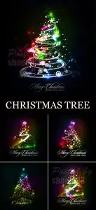 Sparkling Christmas Tree Vector