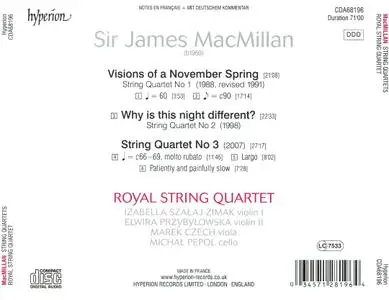 Sir James MacMillan (b. 1959) - String Quartets - Royal String Quartet (2018) {Hyperion CDA68196}