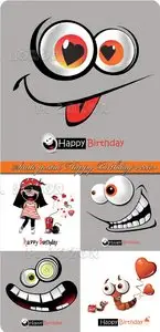 Smile postal Happy Birthday vector