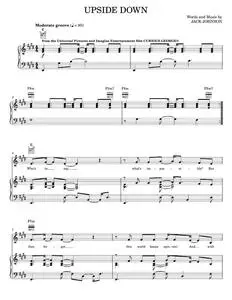 Upside Down - Curious George Movie, Jack Johnson (Piano-Vocal-Guitar)