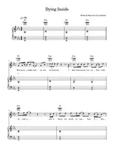 Dying inside - Gary Barlow (Piano-Vocal-Guitar (Piano Accompaniment))