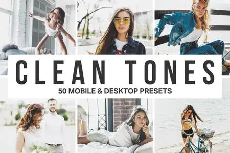 50 Clean Tones Lightroom Presets and LUTs