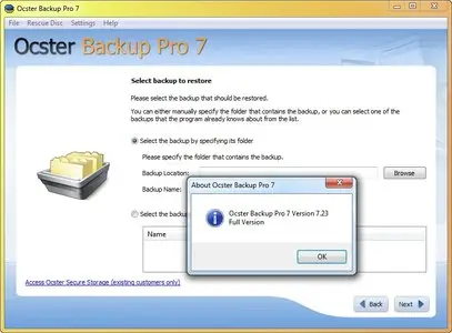 Ocster Backup Pro 7.23