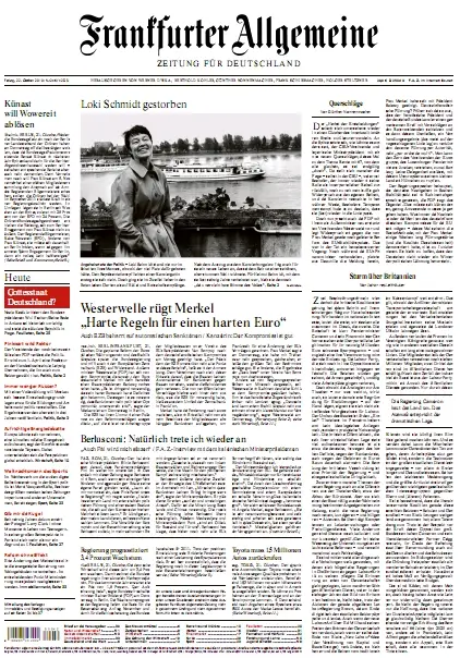 Frankfurter Allgemeine Zeitung mit RMZ vom 22. Oktober 2010