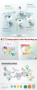 Vectors - Infographics with World Map 33