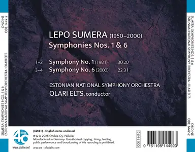 Olari Elts, Estonian National Symphony Orchestra - Lepo Sumera: Symphonies Nos. 1 & 6 (2025)