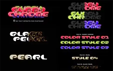 3D Chrome Text Effects for Photoshop [5-Styles]