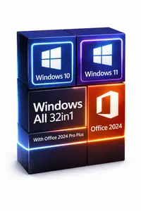 Windows 11 25H2 (No TPM Required) & Windows 10 22H2 AIO 32in1 With Office 2024 Pro Plus Preactivated Multilingual April 2026