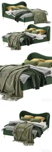 3dsky - Made Kooper King Size Bed, Laurel Green Velvet 3685354 - 3D Model