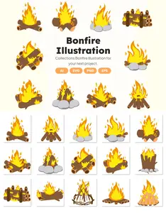 EE -  Bonfire Illustration Set S6UQ9YP