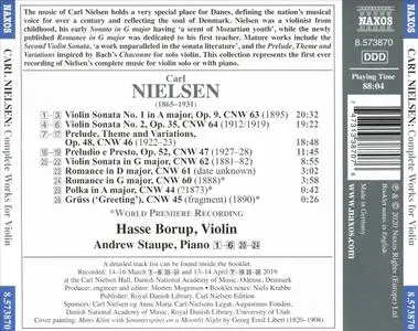 Carl Nielsen - Complete Works for Violin Solo & Violin and Piano - Andrew Staupe & Hasse Borup (2020) {Naxos 8.573870}