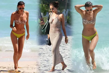 Irina Sheik - Beach Candids in South Beach March 23, 2012
