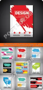 Book cover banner business card design ink vector