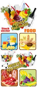 Food & shopping bag vector
