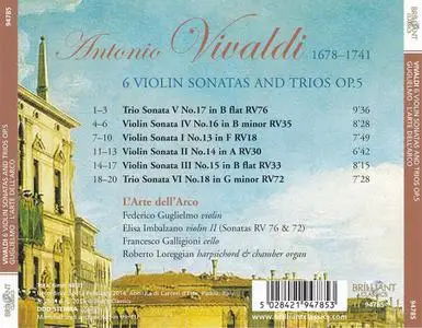 Federico Guglielmo, L'Arte dell'Arco - Antonio Vivaldi: 6 Violin Sonatas & Trios, Op. 5 (2016)