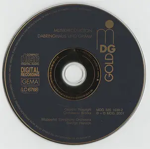 Respighi- Wuppertal Symphony Orchestra / Hanson - Orchestral Works (2001, MDG "Gold" # 335 1030-2)