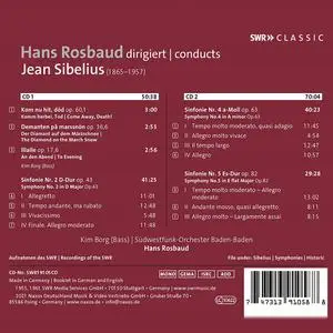 Hans Rosbaud, Südwestfunk-Orchester Baden-Baden - Jean Sibelius: 3 Lieder; Symphonies 2, 4 & 5 (2021)